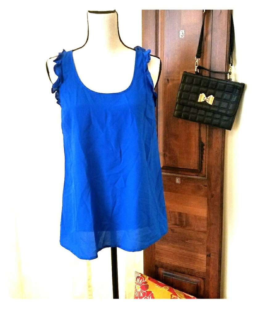 Blue Ruffle Top